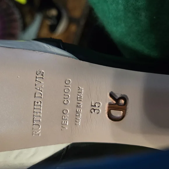 Ruthie Davis Black Leather Heels - Picture 3 of 4